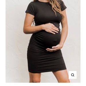 Blanqi Everyday Maternity Cap Sleeve Crew Neck Dress Size S/M